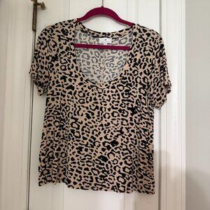 Leopard Print Deep Scoopneck